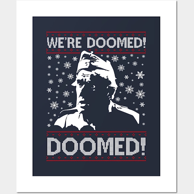 Dads Army We're Doomed Christmas Knit Pattern Wall Art by Rebus28